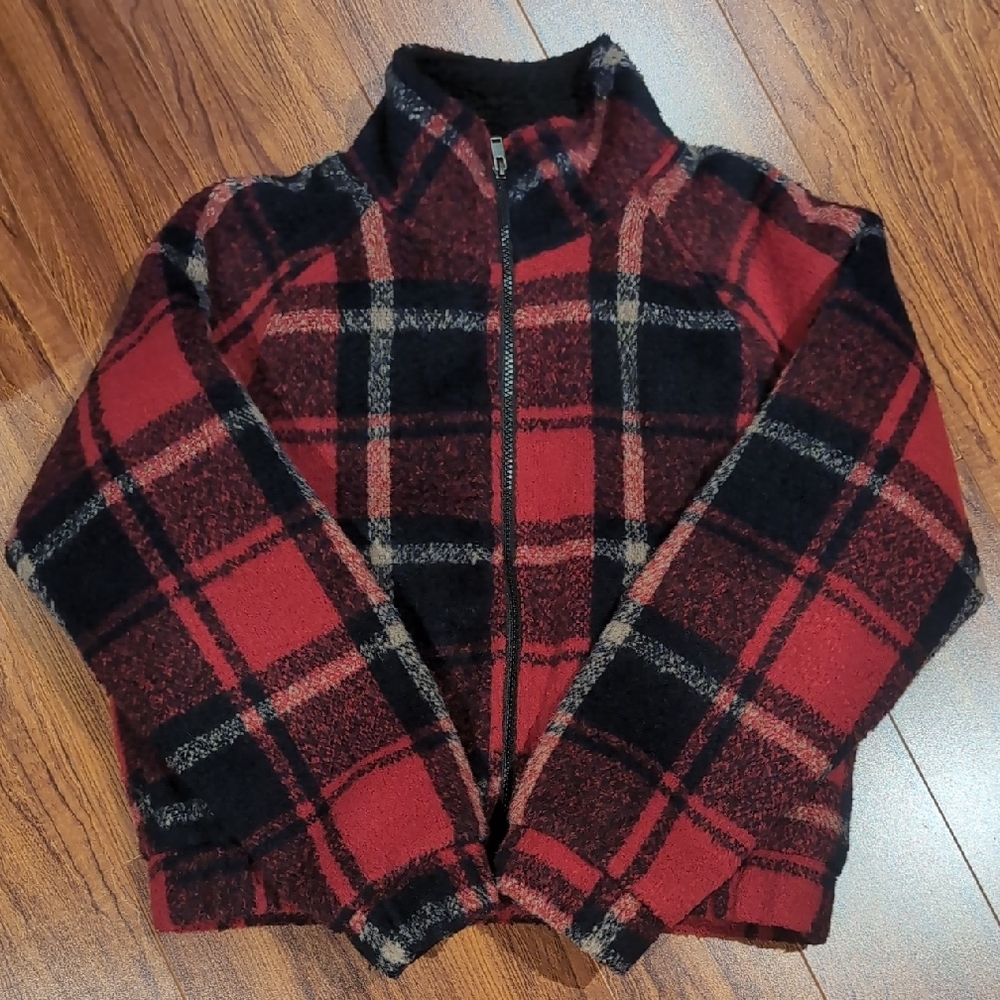 American Eagle Outfitters Plaid Jacket - Red and Black
